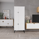 Комод белый с 4-мя дверцами на металлических ножках SPARK MULTIPURPOSE CABINET WHITE варинант исполнения - 11 | Loft Concept в Ижевске