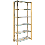 Стеллаж золото с прозрачными стеклянными полками Safekeeping варинант исполнения - 1 | Loft Concept в Ижевске