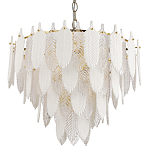 Люстра с декором из рельефного стекла в виде перьев Abelia Feather Chandelier 12 варинант исполнения - 1 | Loft Concept в Ижевске