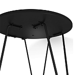 Стол журнальный c круглой столешницей из стекла серого цвета Gray and Gold Marble варинант исполнения - 5 | Loft Concept в Ижевске