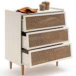 Комод с 3-мя ящиками из ротанга Blais Cream Wicker Furniture варинант исполнения - 4 | Loft Concept в Ижевске