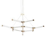 Люстра с геометрической конструкцией из вытянутых цилиндрических плафонов Hex Scaffold  варинант исполнения - 1 | Loft Concept в Ижевске