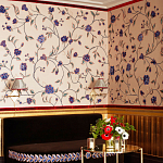 Обои с вышивкой ручной работы Flora Catherine colourway on Liso Pearl wool sateen варинант исполнения - 1 | Loft Concept в Ижевске