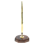 Ручка шариковая металлическая на восьмиугольной подставке из натурального камня Обсидиан Metal Stone Pens варинант исполнения - 1 | Loft Concept в Ижевске