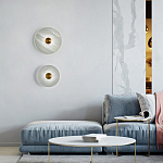 Бра в форме диска из натурального камня с декоративным центральным элеменом Cryptocrystalline Stone варинант исполнения - 1 | Loft Concept в Ижевске