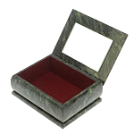 Шкатулка с зеркалом из натурального камня змеевик Stone Casket варинант исполнения - 4 | Loft Concept в Ижевске