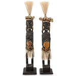 Комплект из 2-х статуэток из массива албезии Asmat Statuettes Albesia варинант исполнения - 1 | Loft Concept в Ижевске