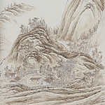 Обои ручная роспись A Thousand Li of Rivers and Mountains Special Colourway on Bleached White dyed silk 2 варинант исполнения - 2 | Loft Concept в Ижевске