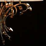 Люстра подвесная круглая с тканевым полупрозрачным абажуром и подвесками 6 ламп Gilded Elegance варинант исполнения - 7 | Loft Concept в Ижевске