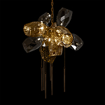 Люстра подвесная со стеклянными плафонами из дымчатого и золотистого с шестью вертикальными подвесками Gilded Mirage  варинант исполнения - 8 | Loft Concept в Ижевске