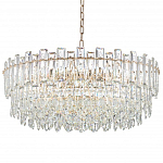 Круглая люстра с хрустальными подвесками на золотистом каркасе Gorgeous Crystal Light варинант исполнения - 10 | Loft Concept в Ижевске