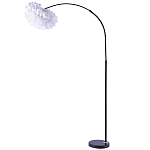 Изогнутый торшер с декором в виде перьев Plumage White Floor Lamp варинант исполнения - 1 | Loft Concept в Ижевске