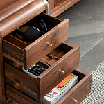 Стол рабочий округлой формы с 3-мя ящиками  Working Moonnut Table варинант исполнения - 5 | Loft Concept в Ижевске