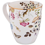 Кружка белая из фарфора с рисунком цветов 400 мл Garden Whisper Porcelain Set  варинант исполнения - 1 | Loft Concept в Ижевске