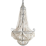 Люстра каплевидной формы украшенная белыми бусинами Wooden Beads White Chandelier варинант исполнения - 2 | Loft Concept в Ижевске