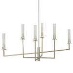 Люстра с 6-ю белыми матовыми плафонами из стекла в форме цилиндра Longitude варинант исполнения - 5 | Loft Concept в Ижевске