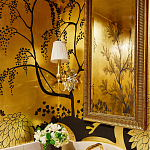 Обои ручная роспись в стиле Арт-деко Rateau Original colourway on Deep Rich Gold gilded paper варинант исполнения - 2 | Loft Concept в Ижевске