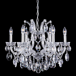 Люстра подвесная с 6-ю лампочками и прозрачными хрустальными подвесками на хромированном основании Crystal lamps варинант исполнения - 1 | Loft Concept в Ижевске