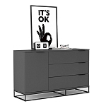 Комод цвета графит с 3-мя ящиками Strict Lines  варинант исполнения - 3 | Loft Concept в Ижевске