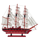 Декоративная модель деревянного красного парусника в подарочной упаковке With The low варинант исполнения - 1 | Loft Concept в Ижевске