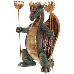 Подсвечник в виде дракона Dragon Candlestick Green Gold варинант исполнения - 3 | Loft Concept в Ижевске
