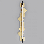 Бра вертикальное черного цвета с золотыми кругами и квадратами Gravyura варинант исполнения - 3 | Loft Concept в Ижевске