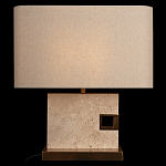 Настольная лампа с прямоугольным основанием из натурального камня c тканевым абажуром Lapis Tiburtinus варинант исполнения - 2 | Loft Concept в Ижевске