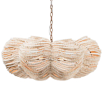 Круглая люстра волнистой формы с декором из круглых деревянных бусин White Wooden Beads Chandelier варинант исполнения - 1 | Loft Concept в Ижевске