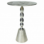 Кофейный столик с рельефной столешницей из металла Aplika Silver варинант исполнения - 1 | Loft Concept в Ижевске