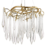 Люстра с хрустальными подвесками в виде капель Droplet Crystal Gold Chandelier 6 варинант исполнения - 1 | Loft Concept в Ижевске