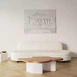 Дизайнерский журнальный стол с фигурной столешницей на белом основании Holarisex варинант исполнения - 2 | Loft Concept в Ижевске