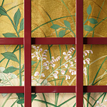 Обои ручная роспись The Plain of Musashi Original colourway on painted Xuan paper with gold ombre варинант исполнения - 2 | Loft Concept в Ижевске