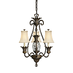 Люстра бронзового цвета с 3-мя кремовыми текстильными абажурами Hinkley варинант исполнения - 1 | Loft Concept в Ижевске