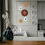 Бра с круглым белым плафоном и черной центральной деталью Natural Harmonie  варинант исполнения - 2 | Loft Concept в Ижевске