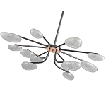 Люстра черного цвета с 12-ю прозрачными плафонами овальной формы Iona chandelier варинант исполнения - 3 | Loft Concept в Ижевске