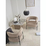 Кресло полукруглое мягкое с буклированной обивкой Armchair with Boucle Upholstery варинант исполнения - 7 | Loft Concept в Ижевске