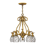 Люстра цвета латунь с 5-ю плафонами из рельефного стекла в форме ананаса Hinkley варинант исполнения - 2 | Loft Concept в Ижевске