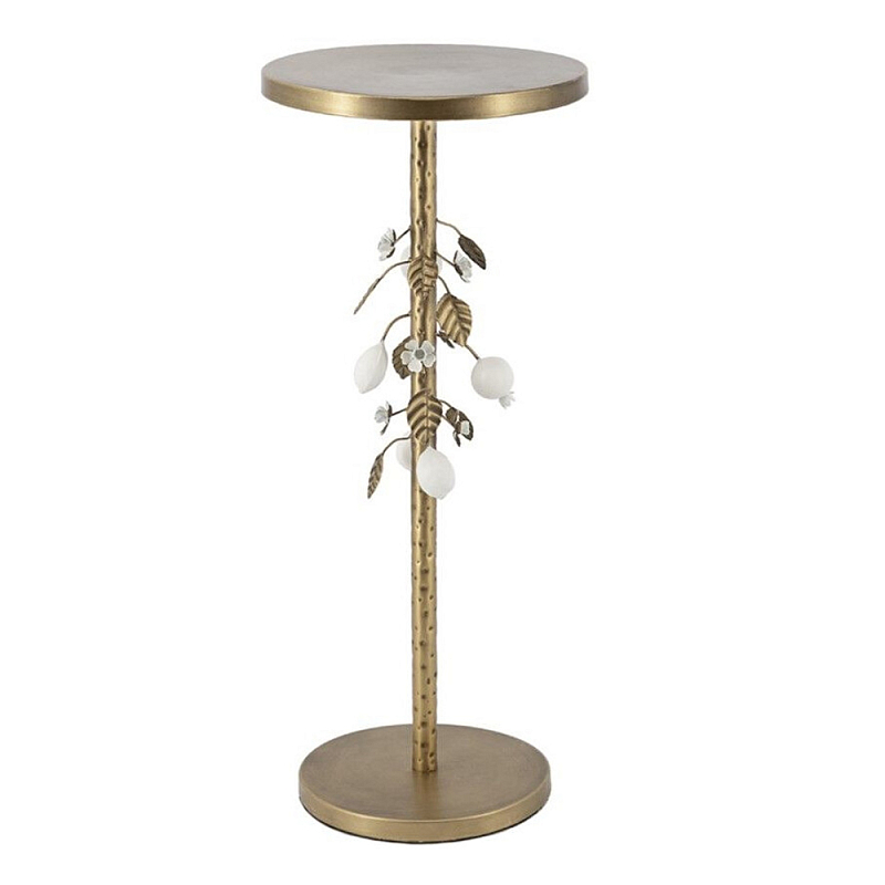 Столик золотистый с цветочной композицией на основании Forest Fairy Tale Золотой Белый в Ижевске | Loft Concept 