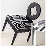 Дизайнерский стул с круглой деревянной спинкой Black and White Clover варинант исполнения - 6 | Loft Concept в Ижевске