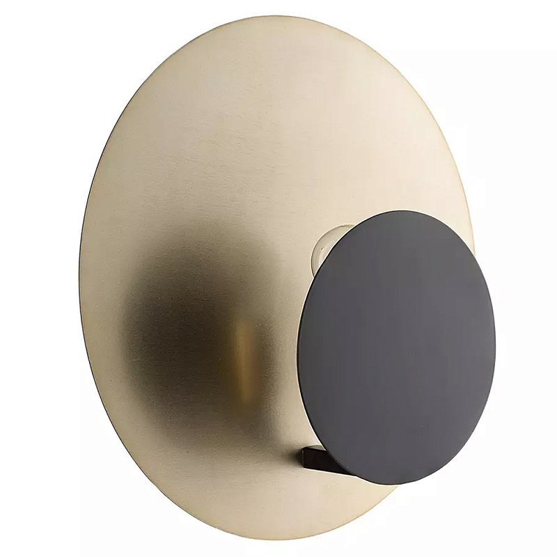 Бра круглое в сочетании золотистого и чёрного цвета Round Sconce Gold and Black Черный Золотой в Ижевске | Loft Concept 