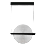 Светодиодный подвесной светильник круглой формы с металлическим черным каркасом Marble Glow варинант исполнения - 4 | Loft Concept в Ижевске