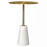 Кофейный столик с круглой столешницей на белом мраморном основании Original Foundation варинант исполнения - 3 | Loft Concept в Ижевске