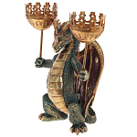 Подсвечник в виде дракона Dragon Candlestick Green Gold варинант исполнения - 1 | Loft Concept в Ижевске