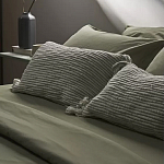 Чехол на подушку мятного цвета с бахромой и объемным узором Ethnic mix варинант исполнения - 6 | Loft Concept в Ижевске