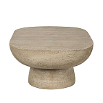 Столик кофейный кремового цвета с овальной столешницей и круглым основанием Cream Dalmen Table варинант исполнения - 3 | Loft Concept в Ижевске