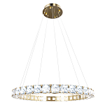 Люстра круглая подвесная с хрустальными элементами на золотом основании Диаметр 79 см Ring Horizontal варинант исполнения - 1 | Loft Concept в Ижевске