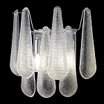 Бра с подвесками из рифленного стекла в форме капель на основании цвета хром Textured Glass варинант исполнения - 3 | Loft Concept в Ижевске