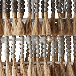 Люстра трехъярусная с декором из круглых деревянных бусин с кисточками Gray Brown Wooden Beads Chandelier варинант исполнения - 1 | Loft Concept в Ижевске