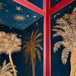 Обои с вышивкой ручной работы Deco Palms Original colourway on velvet варинант исполнения - 2 | Loft Concept в Ижевске