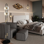 Бра с черным основанием и золотистым декором Bruno варинант исполнения - 5 | Loft Concept в Ижевске